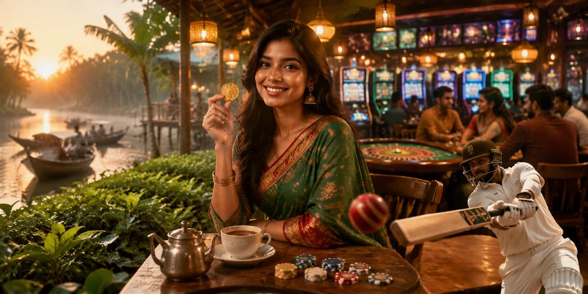 A player enjoying cricket betting at a tea garden in Barisal
